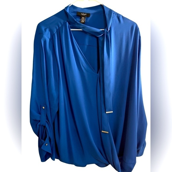 Alfani Tops - Alfani Women’s Royal Blue Blouse. Ties at Neck. Size: 20W. NWT